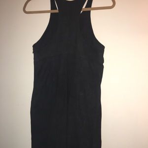Black Suede Alexander Wang T-strap dress.